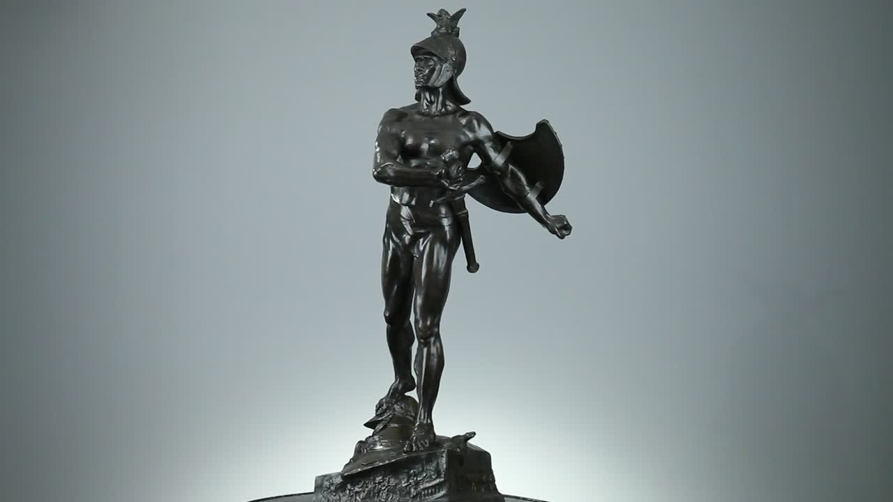 Sculpture en bronze "Le guerrier" d'Auguste de Wever
